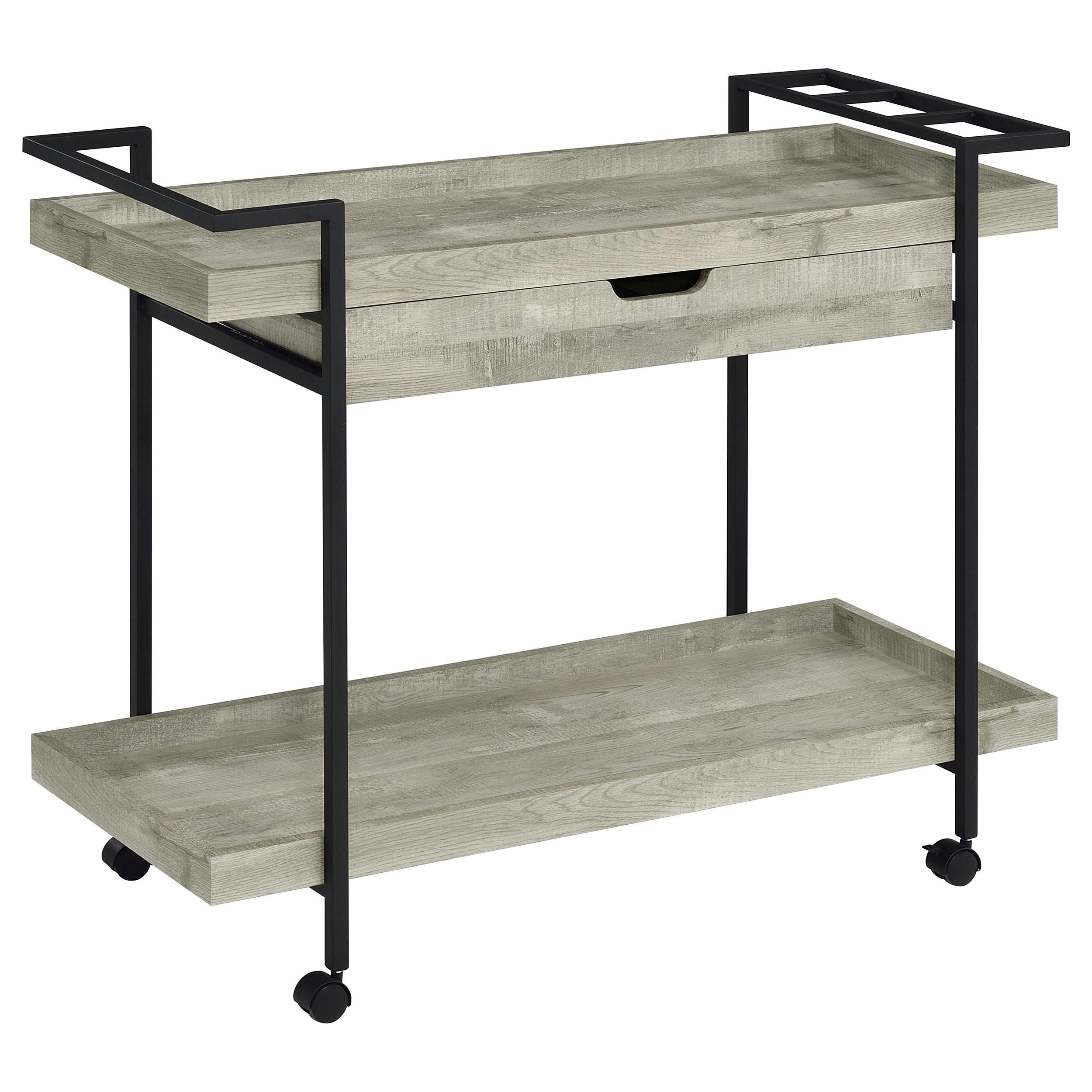 Coaster Furniture Ventura 181005 1-Drawer Engineered Wood Bar Cart - Grey Driftwood IMAGE 1